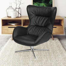 Load image into Gallery viewer, Gray LeatherSoft Swivel Wing Chair