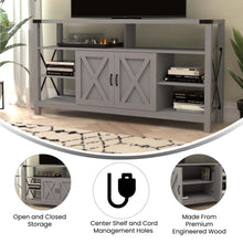 Load image into Gallery viewer, 60" Farmhouse Tall TV Console Cabinet for TV's up to 60", Coastal Gray