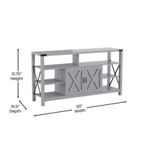 Load image into Gallery viewer, 60" Farmhouse Tall TV Console Cabinet for TV's up to 60", Coastal Gray