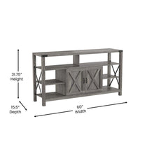 Load image into Gallery viewer, 60" Farmhouse Tall TV Console Cabinet for TV's up to 60", Gray Wash