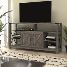 Load image into Gallery viewer, 60" Farmhouse Tall TV Console Cabinet for TV's up to 60", Gray Wash