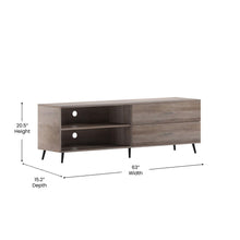 Load image into Gallery viewer, 65" TV Stand for up to 60" TV's with Shelf and Storage Drawers, Walnut