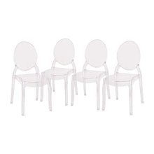 Load image into Gallery viewer, Set of 4 Crystal Extra Wide Resin Banquet, Event Ghost Chairs