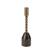 Load image into Gallery viewer, Modern Metal Taper Candle Holder with Birch Base (Set of 3)