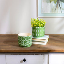 Load image into Gallery viewer, Geometric Patterned Dolomite Planter (Set of 2)