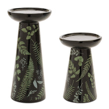 Load image into Gallery viewer, Ceramic Botanical Print Candle Holders (Set of 2)