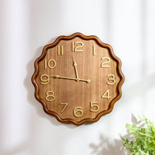 Load image into Gallery viewer, Scalloped Wood Wall Clock 20"D
