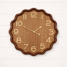 Load image into Gallery viewer, Scalloped Wood Wall Clock 20"D