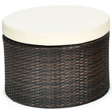 Load image into Gallery viewer, Patio Round Daybed Rattan Furniture Sets with Canopy