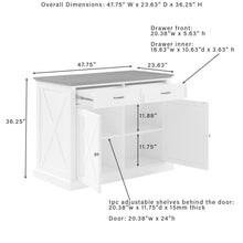 Load image into Gallery viewer, Clifton Kitchen Island W/Camille Stools Distressed White/Black - Kitchen Island & 2 Stools