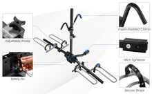 Load image into Gallery viewer, 2-Bike Hitch Mount Bike Rack for 1-1/4 Inch or 2 Inch Receiver-Black