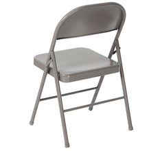 Load image into Gallery viewer, 2 Pack HERCULES Series Double Braced Gray Metal Folding Chair