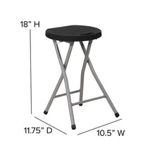 Load image into Gallery viewer, 2 Pack Foldable Stool with Black Plastic Seat and Titanium Gray Frame
