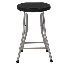 Load image into Gallery viewer, 2 Pack Foldable Stool with Black Plastic Seat and Titanium Gray Frame