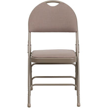 Load image into Gallery viewer, 2 Pack HERCULES Series Ultra-Premium Triple Braced Beige Fabric Metal Folding Chair with Easy-Carry Handle