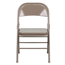 Load image into Gallery viewer, 2 Pack HERCULES Series Triple Braced & Double Hinged Beige Metal Folding Chair