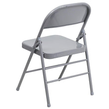 Load image into Gallery viewer, 2 Pack HERCULES Series Triple Braced & Double Hinged Gray Metal Folding Chair