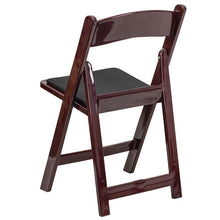 Load image into Gallery viewer, 2 Pack HERCULES Series 1000 lb. Capacity Red Mahogany Resin Folding Chair with Black Vinyl Padded Seat