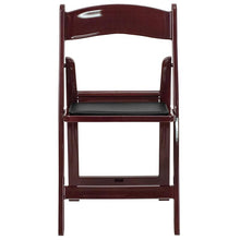 Load image into Gallery viewer, 2 Pack HERCULES Series 1000 lb. Capacity Red Mahogany Resin Folding Chair with Black Vinyl Padded Seat