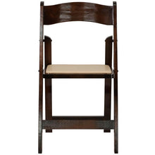 Load image into Gallery viewer, 2 Pack Fruitwood Wood Folding Chair with Vinyl Padded Seat