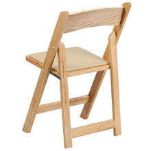 Load image into Gallery viewer, 2 Pack HERCULES Series Natural Wood Folding Chair with Vinyl Padded Seat