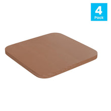 Load image into Gallery viewer, Perry Set of 4 Poly Resin Wood Seat with Rounded Edges for Colorful Metal Chairs, and Stools in Teal-Blue