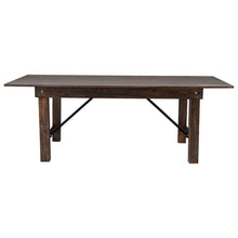 Load image into Gallery viewer, HERCULES 7' x 40" Rectangular Antique Rustic Mahogany Solid Pine Folding Farm Table