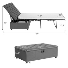 Load image into Gallery viewer, Folding Ottoman Sleeper Bed with Mattress for Guest Bed and Office Nap-Gray