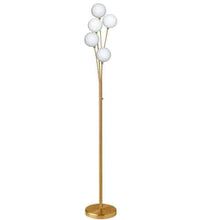 Load image into Gallery viewer, 5LT Incandescent Floor Lamp, Aged Brass,WH Glass