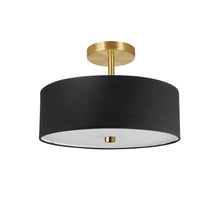 Load image into Gallery viewer, 3LT Incandescent Semi-Flush AGB, Black Shade