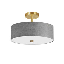 Load image into Gallery viewer, 3LT Incandescent Semi-Flush AGB, Grey Shade