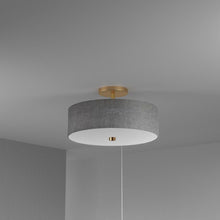 Load image into Gallery viewer, 3LT Incandescent Semi-Flush AGB, Grey Shade