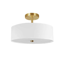 Load image into Gallery viewer, 3LT Incandescent Semi-Flush AGB, White Shade