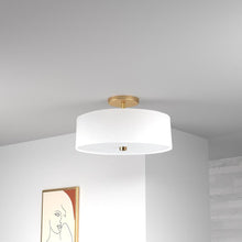 Load image into Gallery viewer, 3LT Incandescent Semi-Flush AGB, White Shade