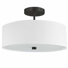 Load image into Gallery viewer, 3LT Semi-Flush MB, White Shade