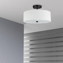 Load image into Gallery viewer, 3LT Semi-Flush MB, White Shade
