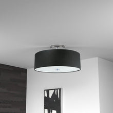 Load image into Gallery viewer, 3LT Incandescent Semi-Flush PC, Black Shade