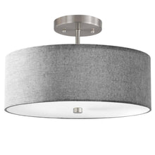 Load image into Gallery viewer, 3LT Incandescent Semi-Flush SC, Grey Shade