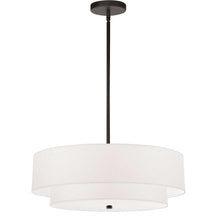 Load image into Gallery viewer, 4LT Incand 2 Tier Pendant, MB, WH Shade