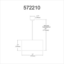 Load image into Gallery viewer, 3LT Pendant Satin Chrome finish