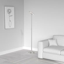 Load image into Gallery viewer, Torchier Floor Lamp, Satin Nickel Finish