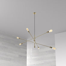 Load image into Gallery viewer, 6LT Incandescent Adjustable Pendant, Aged Brass