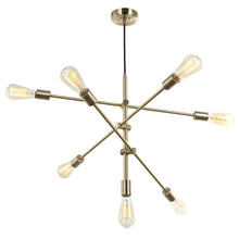 Load image into Gallery viewer, 7LT Incandescent Adjustable Pendant, Aged Brass