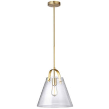 Load image into Gallery viewer, 1LT Incandescent Pendant, Aged Brass,Clear Glass