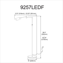 Load image into Gallery viewer, 9W Swing Arm Floor, Black Finish