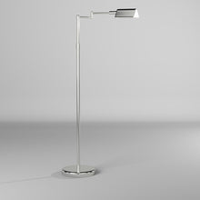 Load image into Gallery viewer, 9W Swing Arm Floor, Satin Nickel Finish