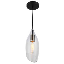 Load image into Gallery viewer, 1LT Incandescent Pendant, Blk Finish,Clear Glass