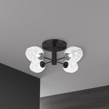 Load image into Gallery viewer, 4LT Semi Flush, MB, Clear Glass
