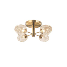 Load image into Gallery viewer, 4LT Semi Flush, VB Finish, Champagne Gla