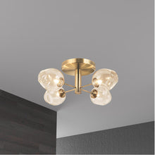 Load image into Gallery viewer, 4LT Semi Flush, VB Finish, Champagne Gla